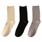 3 Pairs Ribbed Cotton Socks for Women
