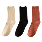 3 Pairs Ribbed Cotton Socks for Women