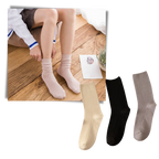 3 Pairs Ribbed Cotton Socks for Women