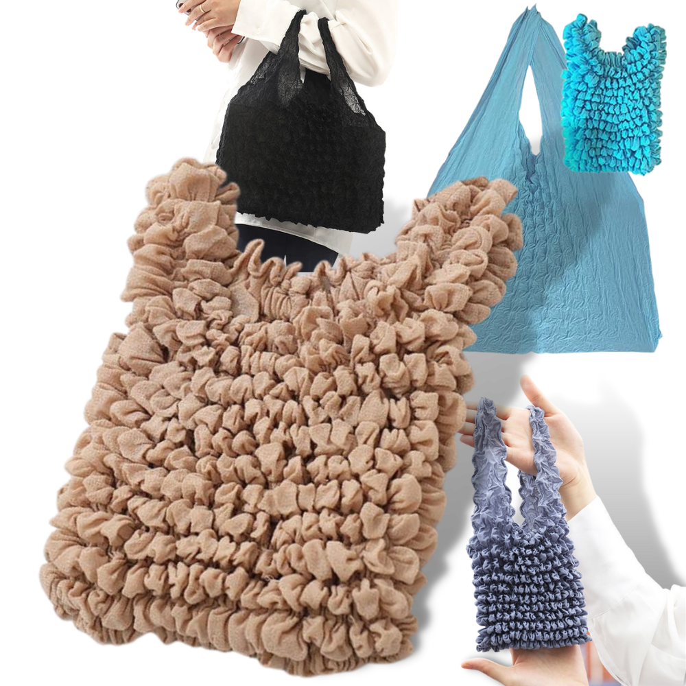 Pleated Stretch Shopping Bag