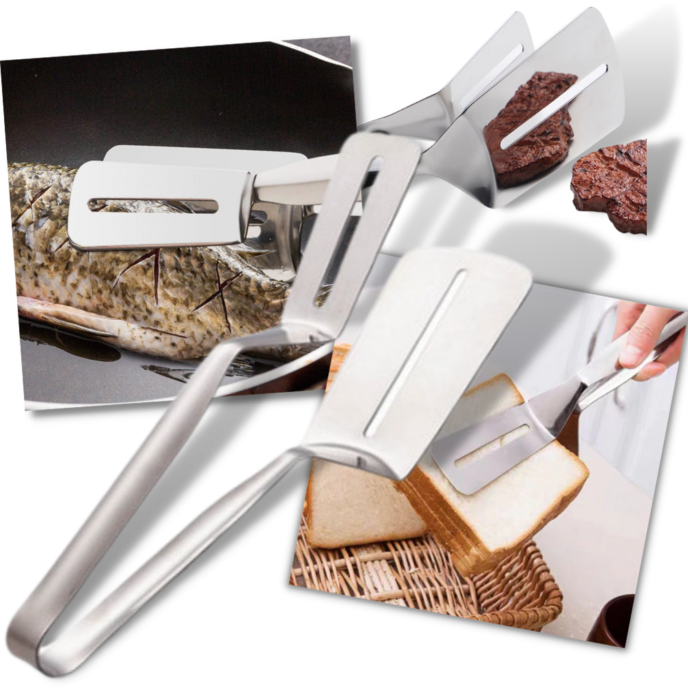 Stainless Steel Spatula and Tongs