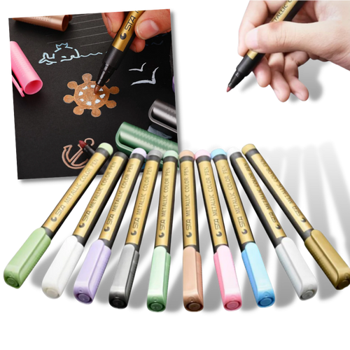 10-Pack Metallic Colour Markers
