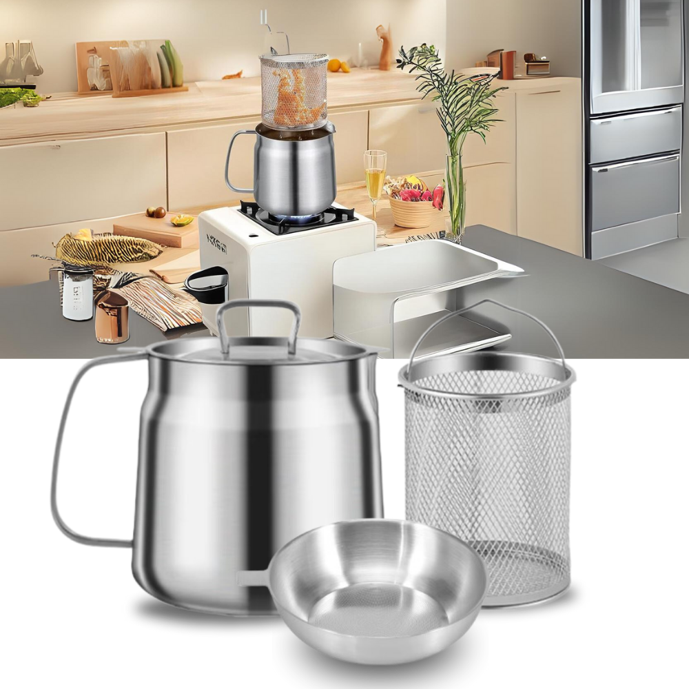2-in-1 Stainless Steel Deep Frying Pot