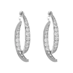 Boucles d'oreilles doré/ argenté en courbe croisée