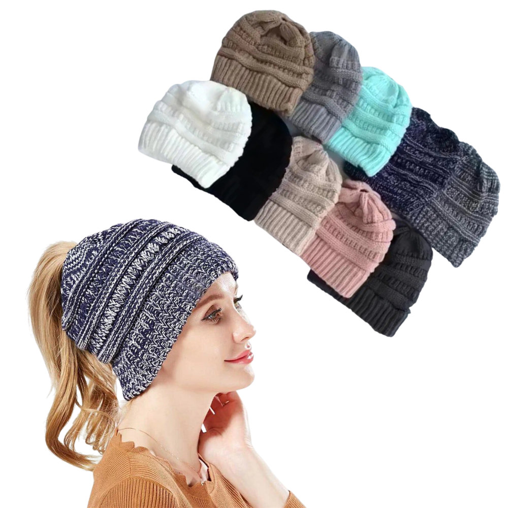 Bonnet à trou pour queue de cheval et chignon