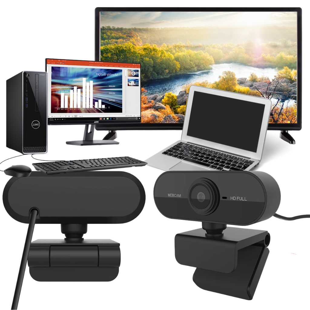 Rotating 1080p HD USB Webcam with Microphone