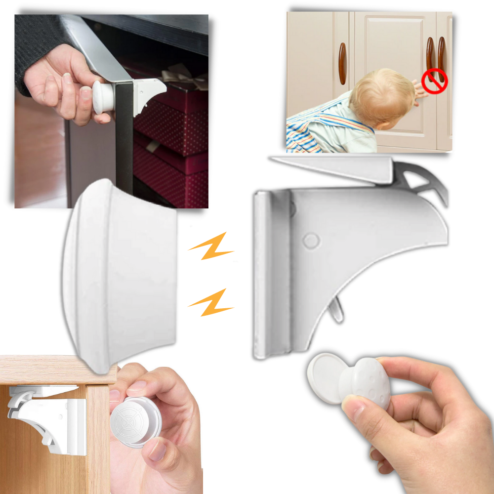 Pack of 4 Child Safety Magnetic Cabinet Locks