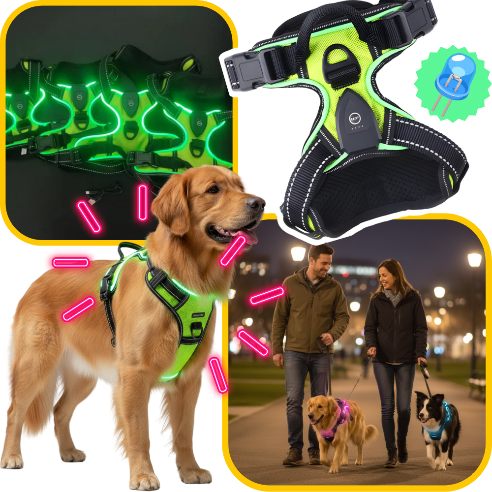 Blink LED Light Dog Harness