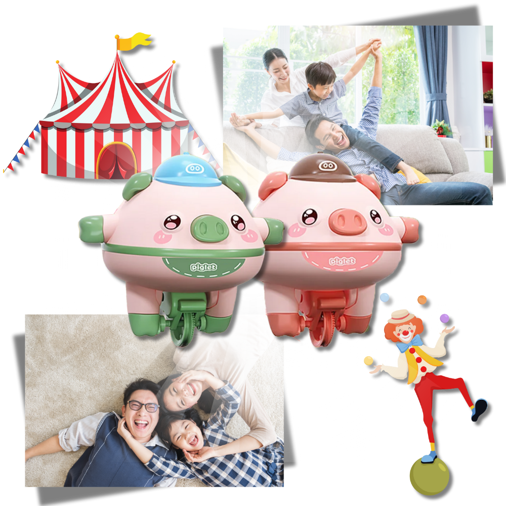 Cutesy Tightrope Piggy Toy