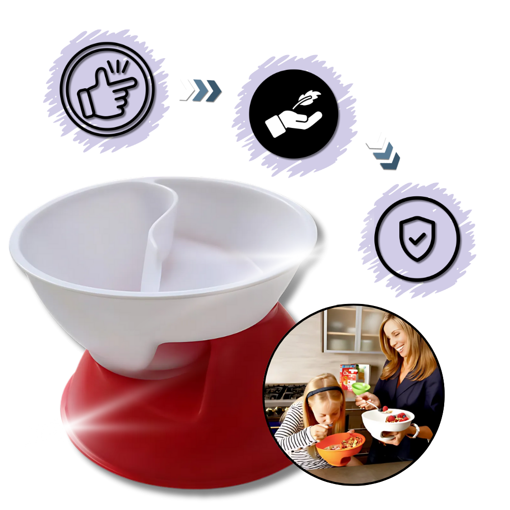 Bol à céréales avec séparation sec-humide