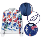 Long Sleeve Flower Bomber Jacket