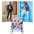 Long Sleeve Flower Bomber Jacket