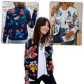 Long Sleeve Flower Bomber Jacket