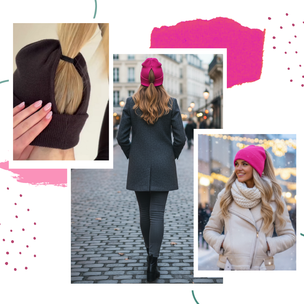 Bonnet femme ouverture magnétique pour queue de cheval