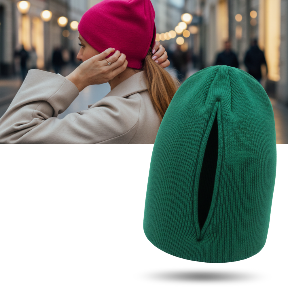 Bonnet femme ouverture magnétique pour queue de cheval