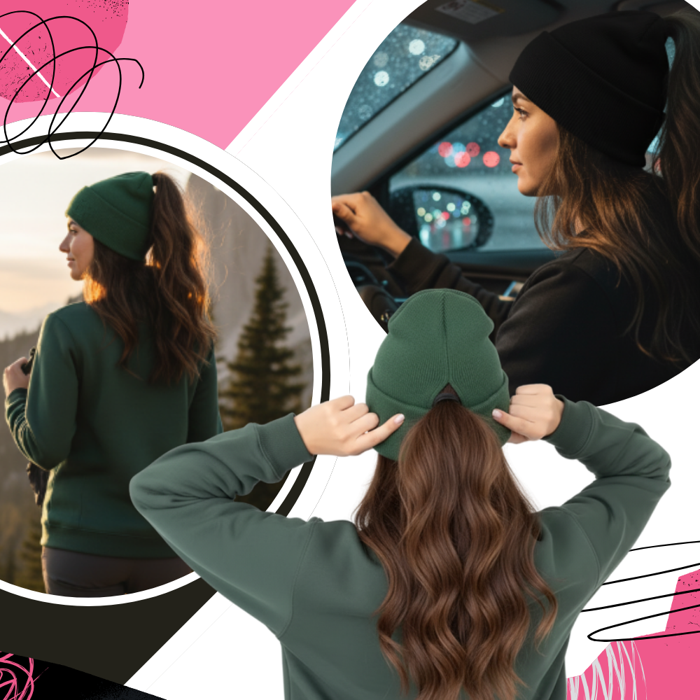 Bonnet femme ouverture magnétique pour queue de cheval