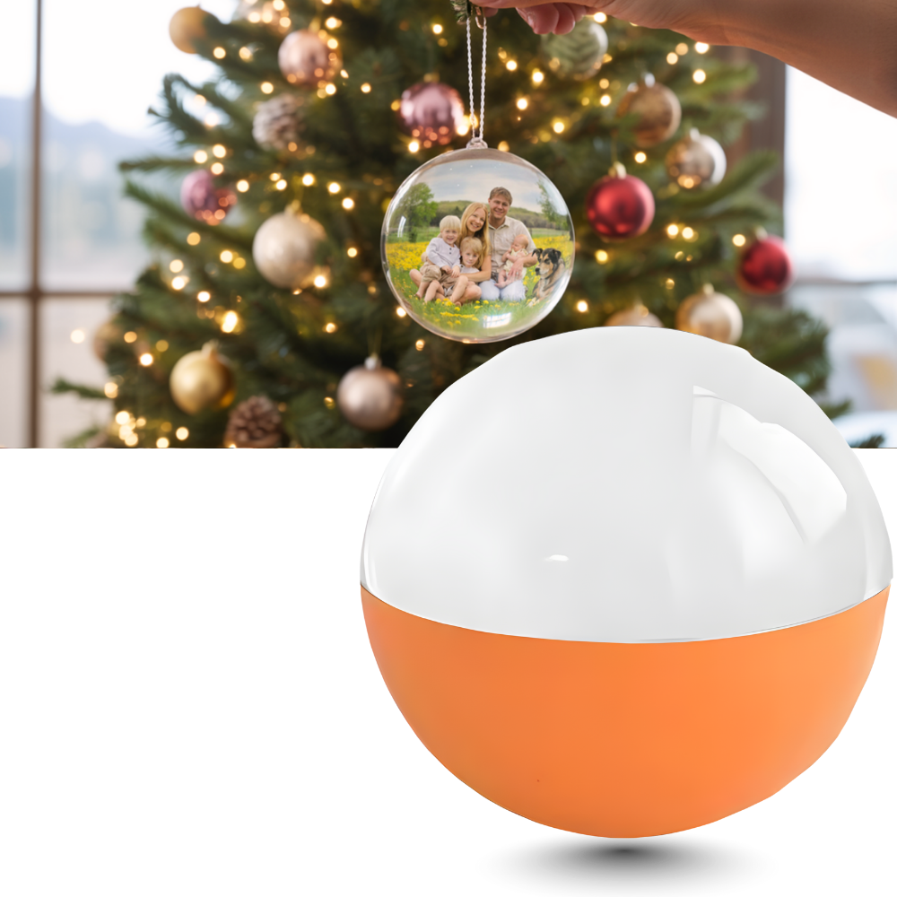 Boule de Noël avec souvenirs photo et vidéo personnalisés