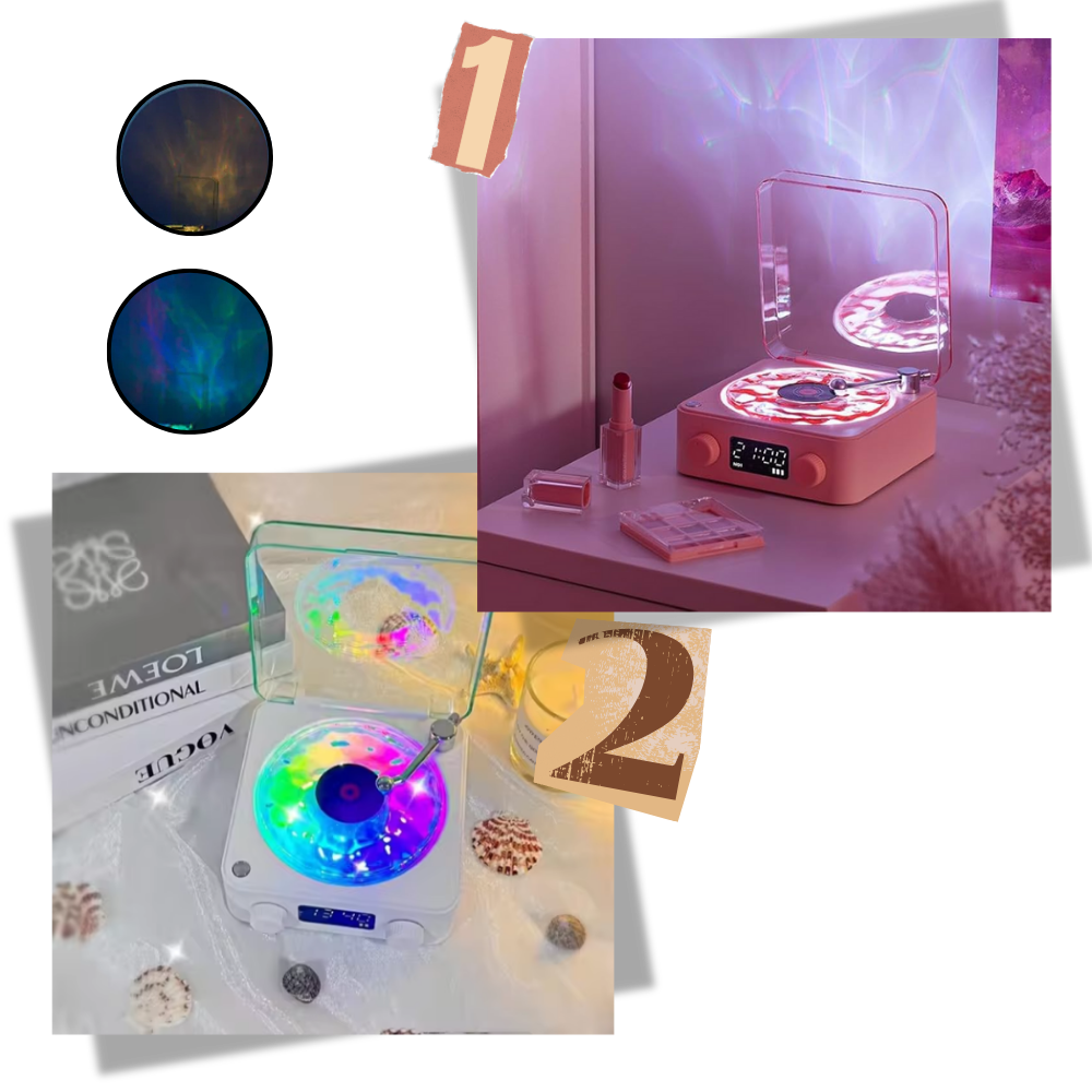 Retro-Style Waves Vinyl Player