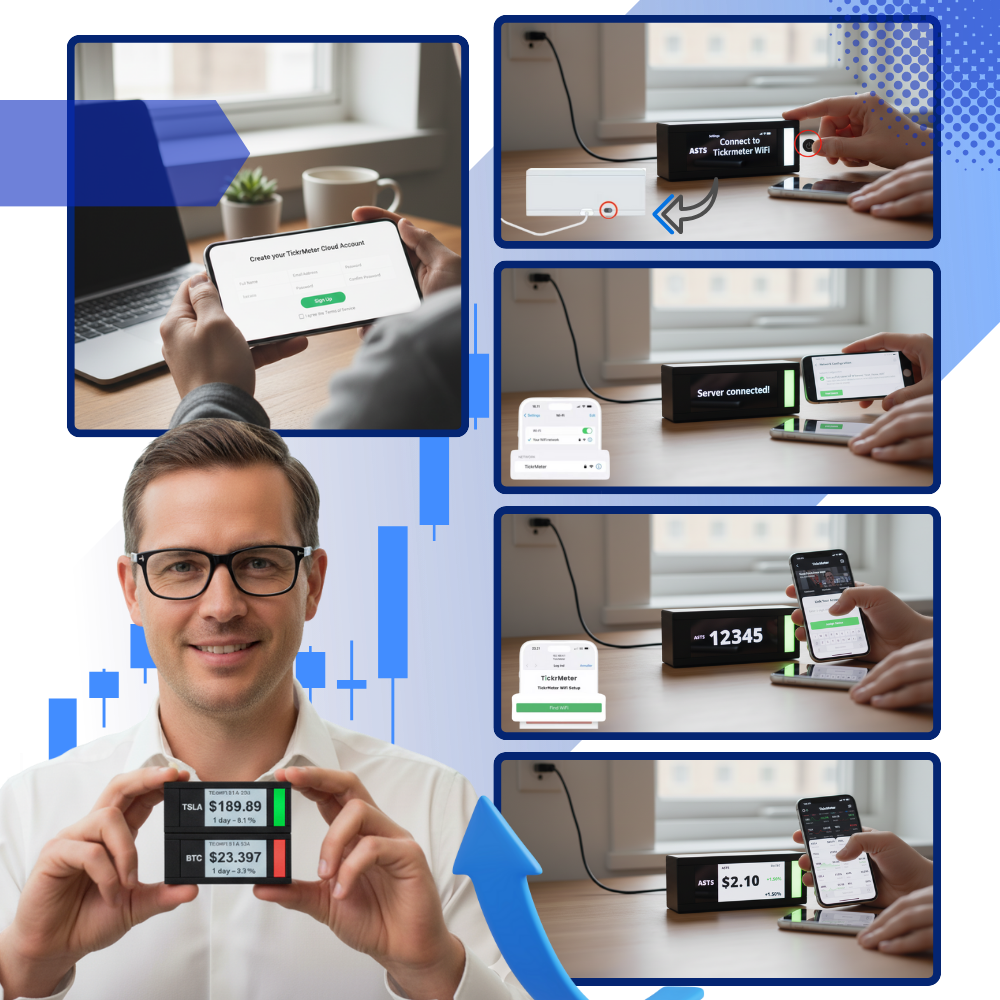 Afficheur bourse et crypto en direct avec design empilable