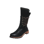 Bottines vintage en cuir PU
