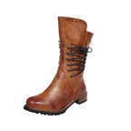 Bottines vintage en cuir PU