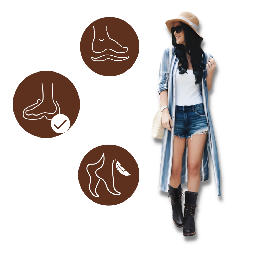 Bottines vintage en cuir PU