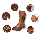 Bottines vintage en cuir PU