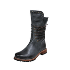 Bottines vintage en cuir PU