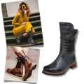Bottines vintage en cuir PU