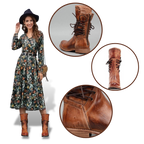 Bottines vintage en cuir PU