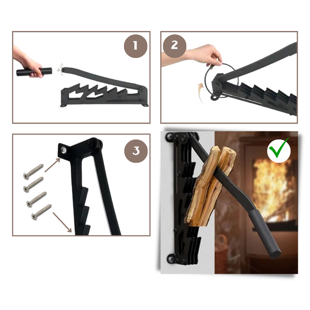 Wall-Mounted Firewood Kindling Splitter