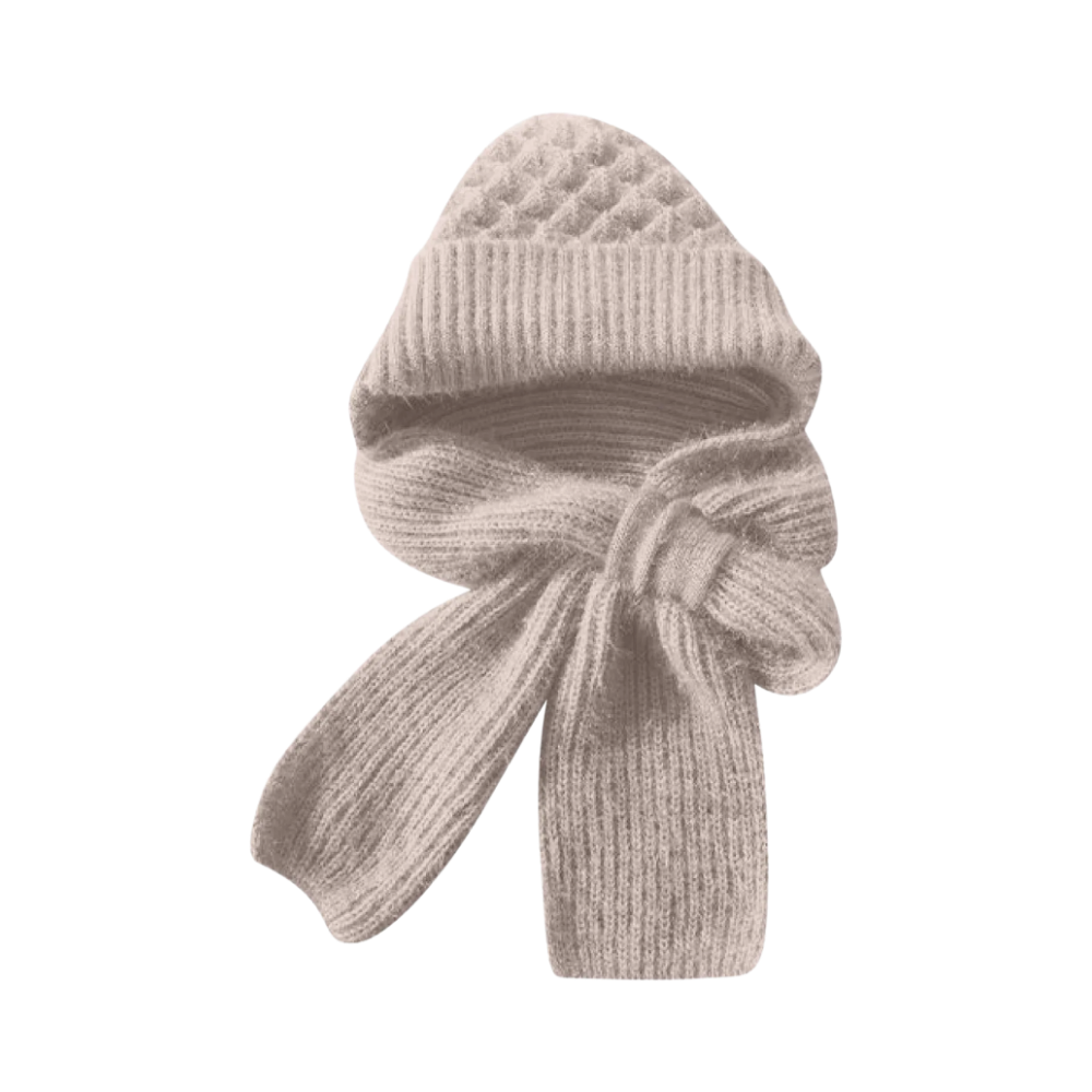 Bonnet à capuche en tricot coupe-vent avec écharpe et protège-oreilles