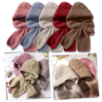 Bonnet à capuche en tricot coupe-vent avec écharpe et protège-oreilles