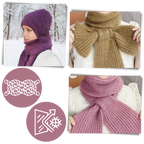 Bonnet à capuche en tricot coupe-vent avec écharpe et protège-oreilles